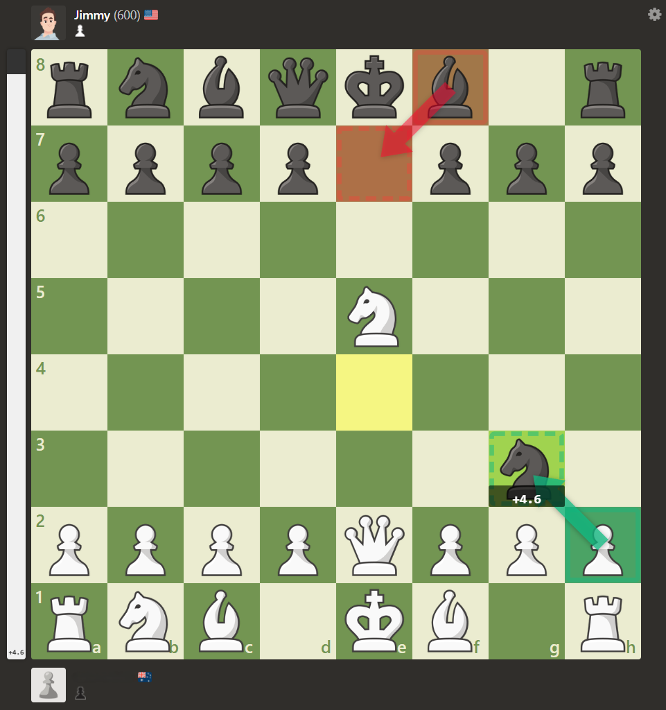 Best-move arrows drawn on chess board: green for engine, gold for book, blue for masters, red for blunders